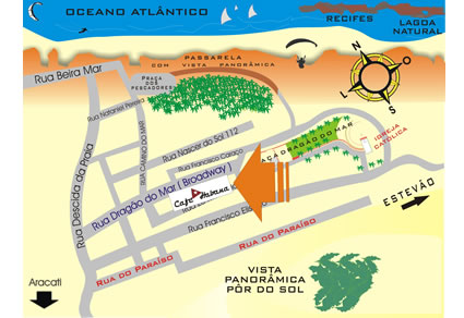 Mapa : Restaurante Café Habana - Canoa Quebrada
