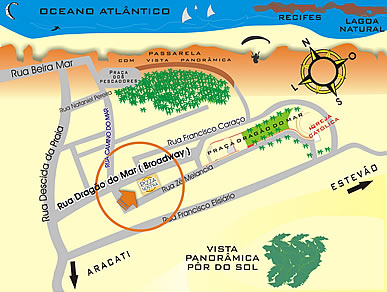 Mapa de Localização do Restaurante Cabana - Canoa Quebrada