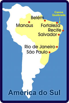 Location of Canoa Quebrada Beach - Brazil
