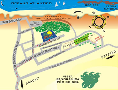 Mapa de localizacion de Canoa Quebrada