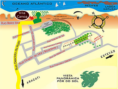 Mapa de localizacíon de la Posada Vila Canoa