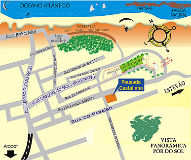 Map of Canoa Quebrada Beach - Brazil