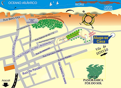 Localiza&ccedil;&atilde;o da Casa para alugar em Canoa Quebrada