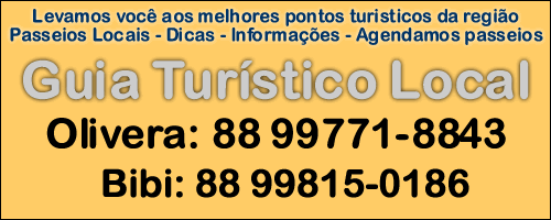 levamos voc&ecirc; aos melhores pontos turisticos da regi&atilde;o: passeios locais, dicas, informa&ccedil;&otilde;es turisticas, agendamos passeios Olivera: fone 88 99771-8843
