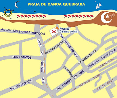 Mapa de como Chegar na Pousada Mar &agrave; Vista